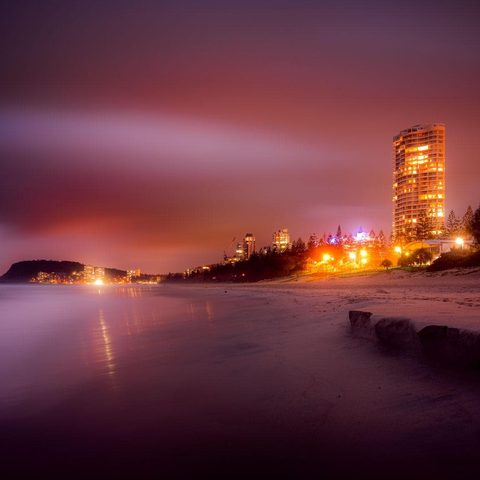 Coastal sky at dusk on the Gold Coast